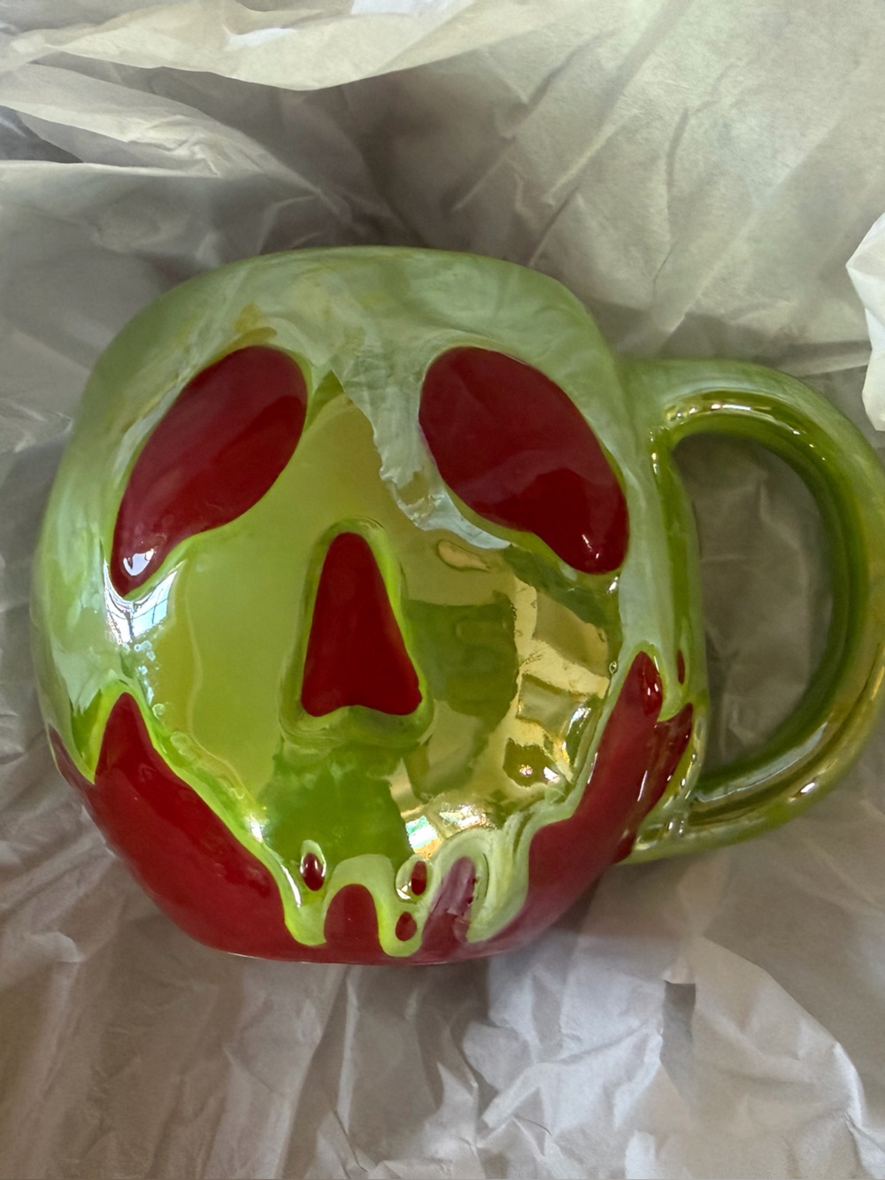 Disney Red and Green Dripping Poison Apple Ceramic Mug